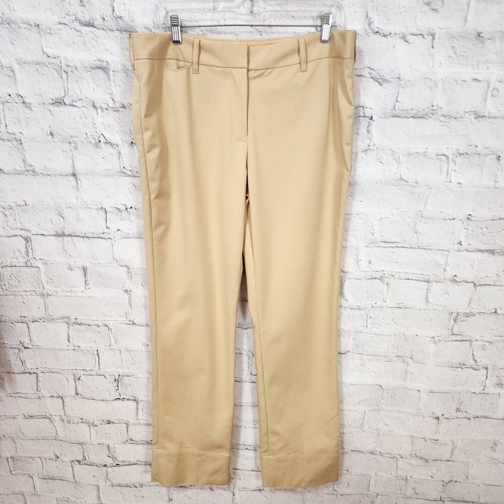 Ivanka trump trouser dress pants Sz 16 beige split ankle flat front A15